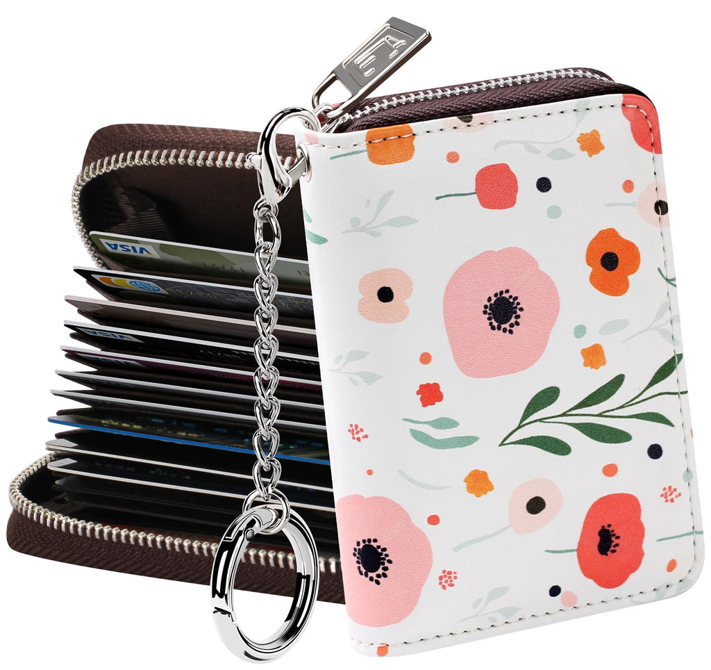 FurArt Zipper Wallet Women RFID Credit Card Holder keychain Wallet