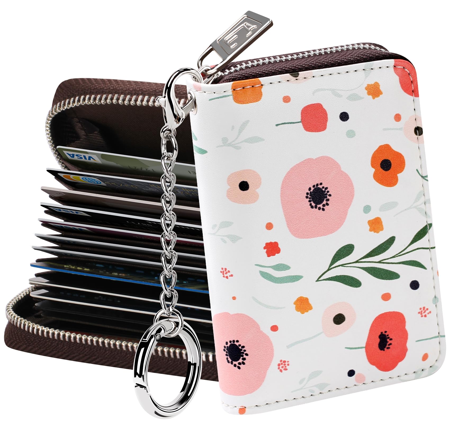 FurArt Zipper Wallet Women RFID Credit Card Holder keychain Wallet
