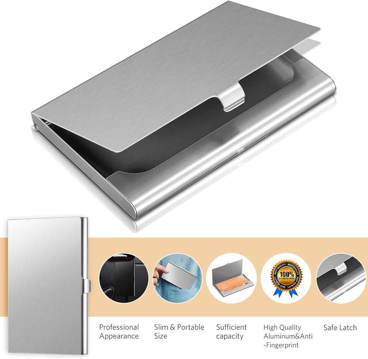 Leinuosen 10 Pcs Business Card Holder Case Metal Business Name CardHolder