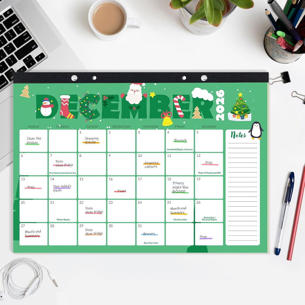 SUNEE Desk Calendar 2026-2027, 17" x 12", 18 Month Calendar Jul. 2026 - Dec. 2027, Calendar 2026-2027 With Notes, for Planning, Organizing in Family, School or Office, Cute