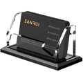 SANRUI Black Business Card Holder for Desk 1 Slot Clear Acrylic Horizontal