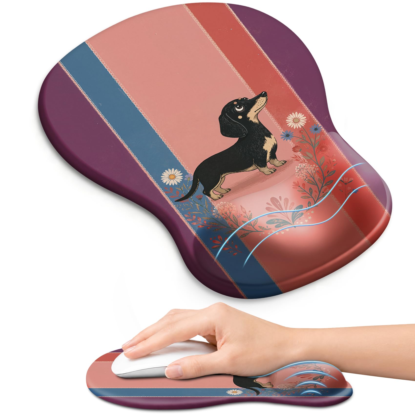 Ergonomic Mouse Pad with Wrist Rest, Gel Wrist Support, Black