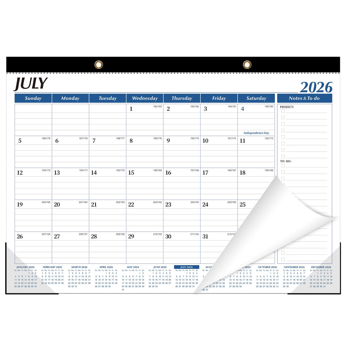 ZTX Desk Calendar 2026-2027 18 Month Big Planner Colorful