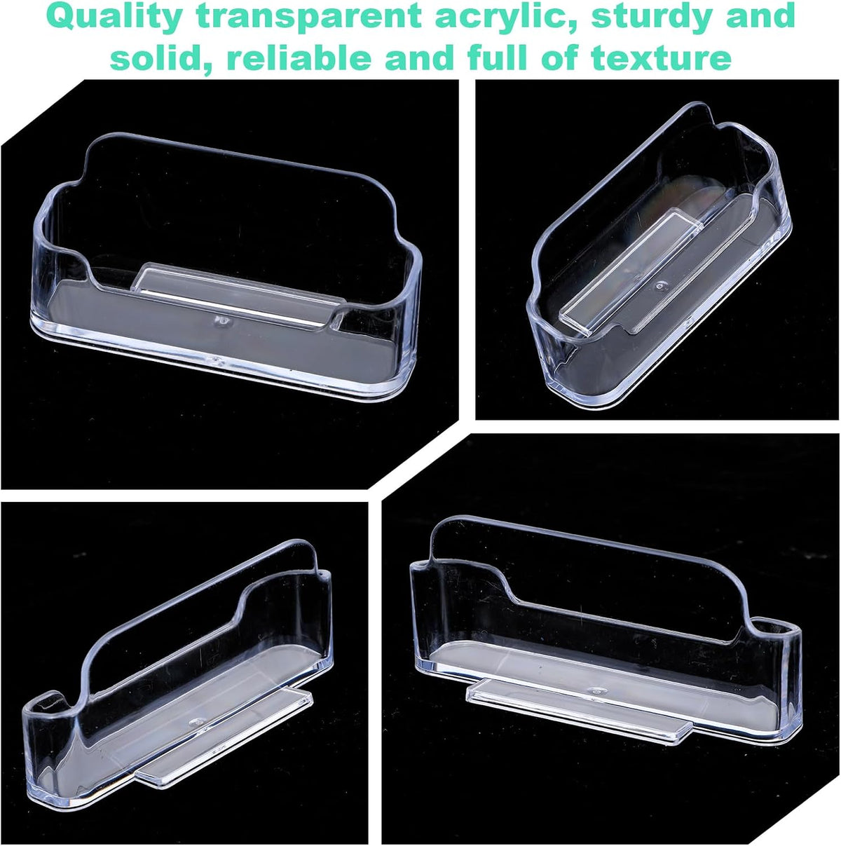 64 Pack Business Card Holder for Desk,Desktop Style Business Card Holders,Acrylic Holder Stand Clear Postcard Display for Home Office Desk Table