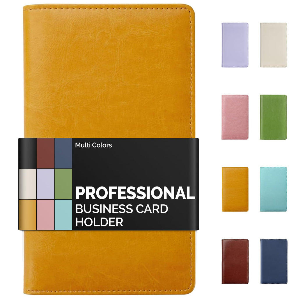 Sooez Leather Professional Business Card Book Holder Organizer for 240 Card