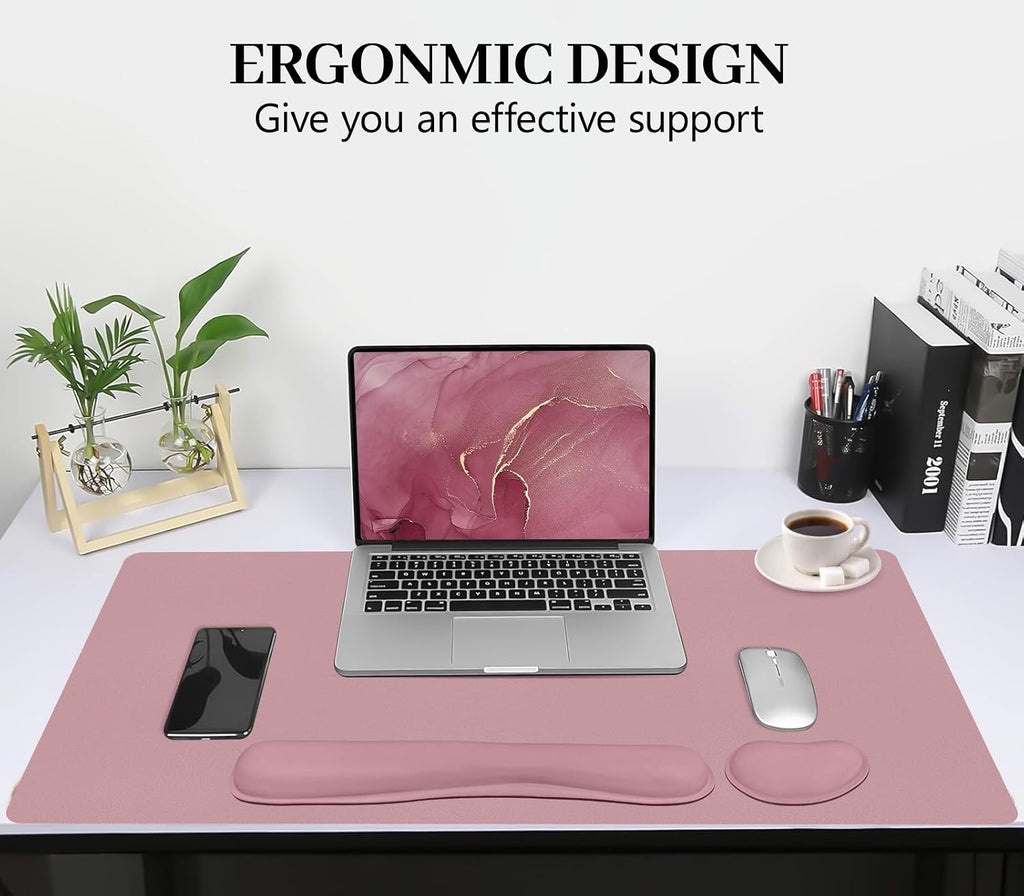 Mouse Pad and Keyboard Wrist Rest, 3-in-1 Keyboard and Mouse Pad