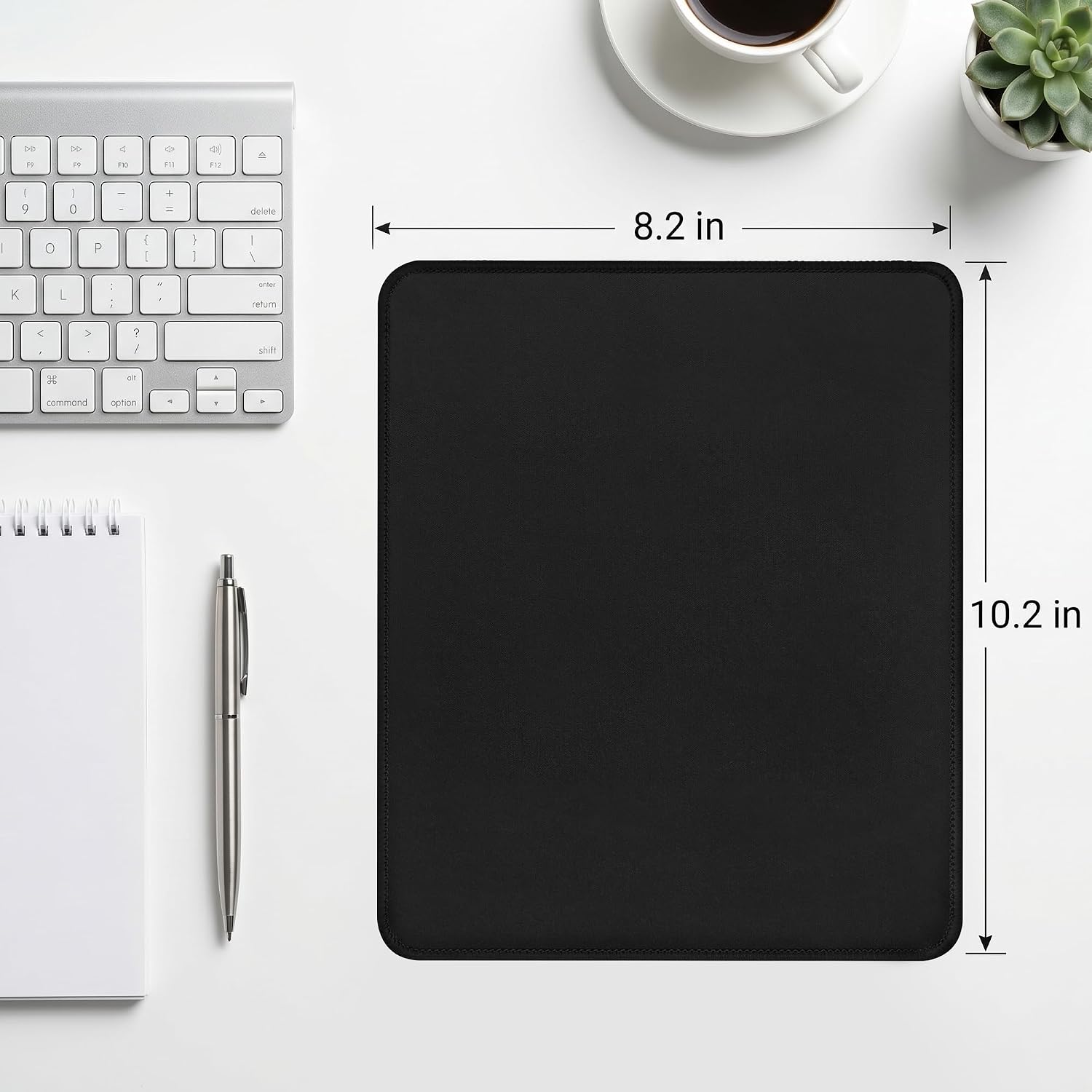 3 Pack Mouse Pad, Stitched Edges and Non-Slip Rubber Base, Black