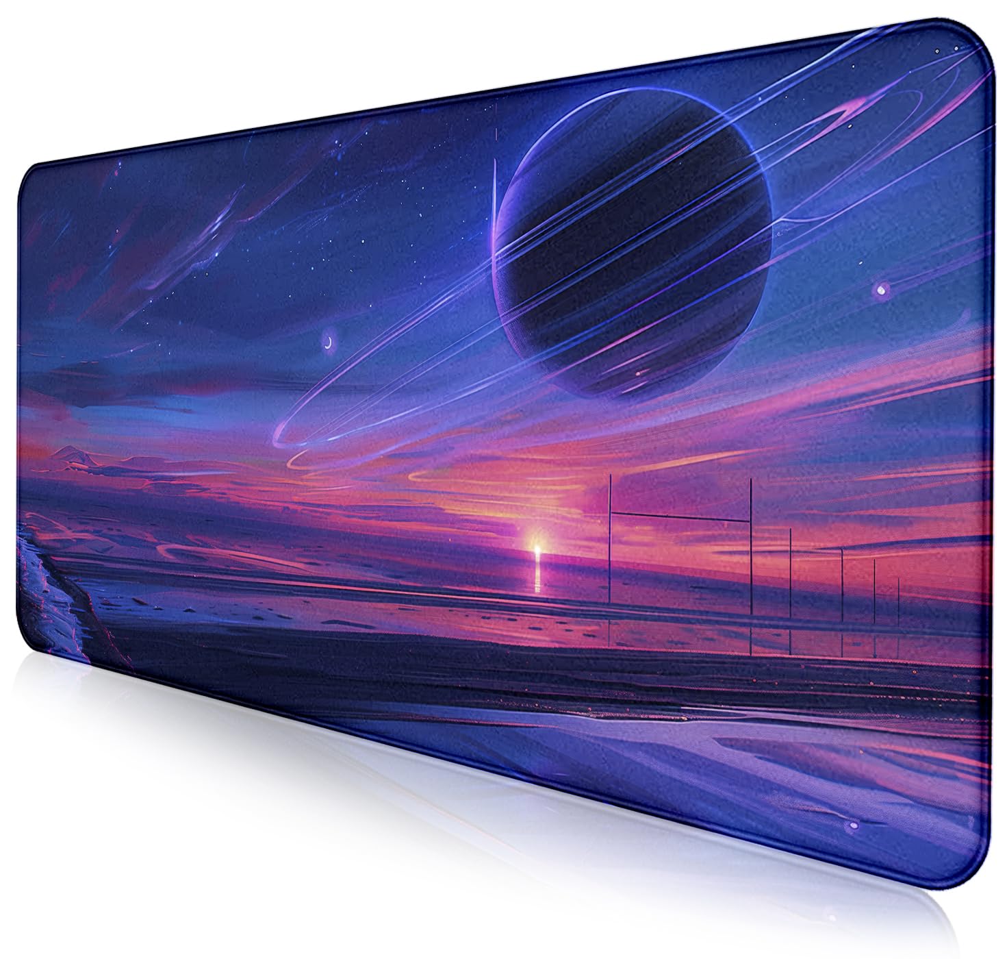 Retro American Flag XL Gaming Mouse Pad with Stitching Edge Laptop Desk Mat