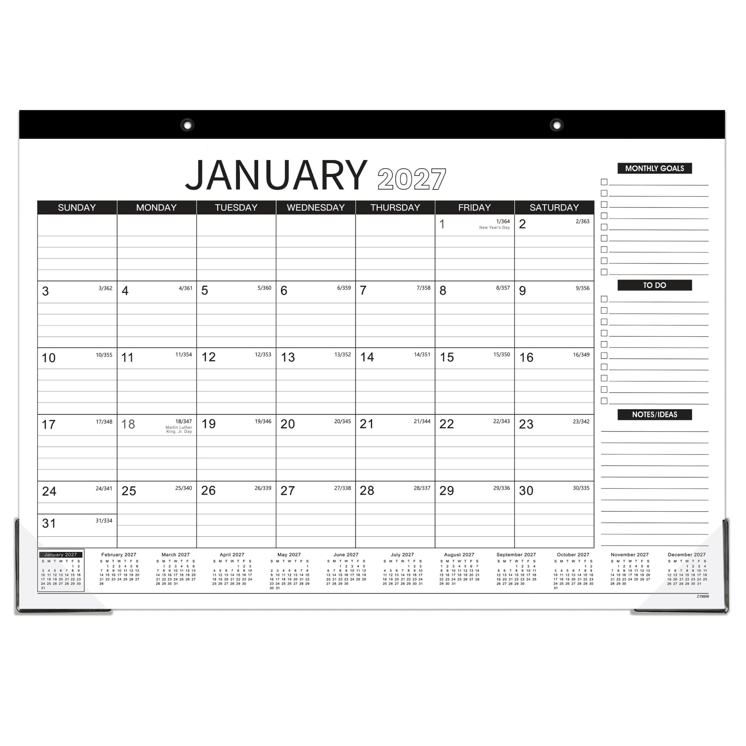 2027 Desk Calendar - Desk Calendar 2027, 18 Monthly 17" x 12"
