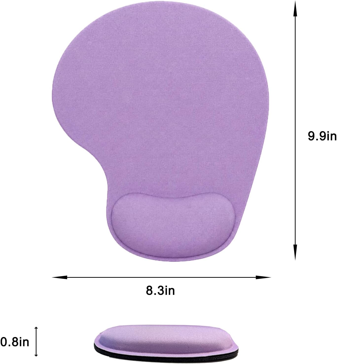 Mouse Pad with Wrist Support, Ergonomic Mouse Pads with Memory Foam Wrist Rest, Easy Typing Pain Relief, Comfortable Home Office Computer Wrist Support Pads for Working Studying Gaming, Purple