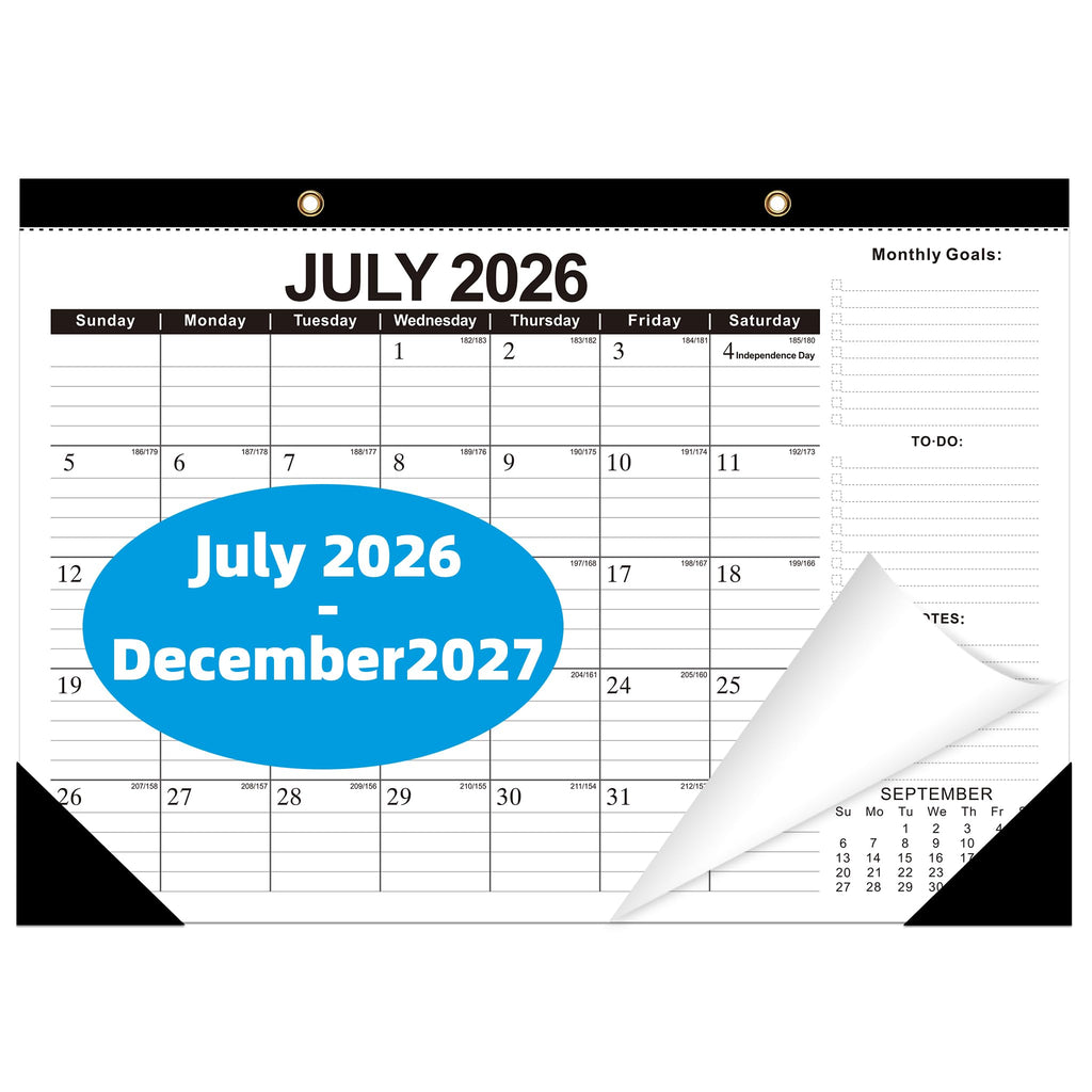ZTX Desk Calendar 2026-2027 18 Month Big Planner Colorful