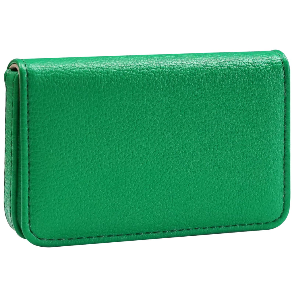 RFID Blocking Wallet - Minimalist Leather Business Credit Card Holder with Magnetic - Red