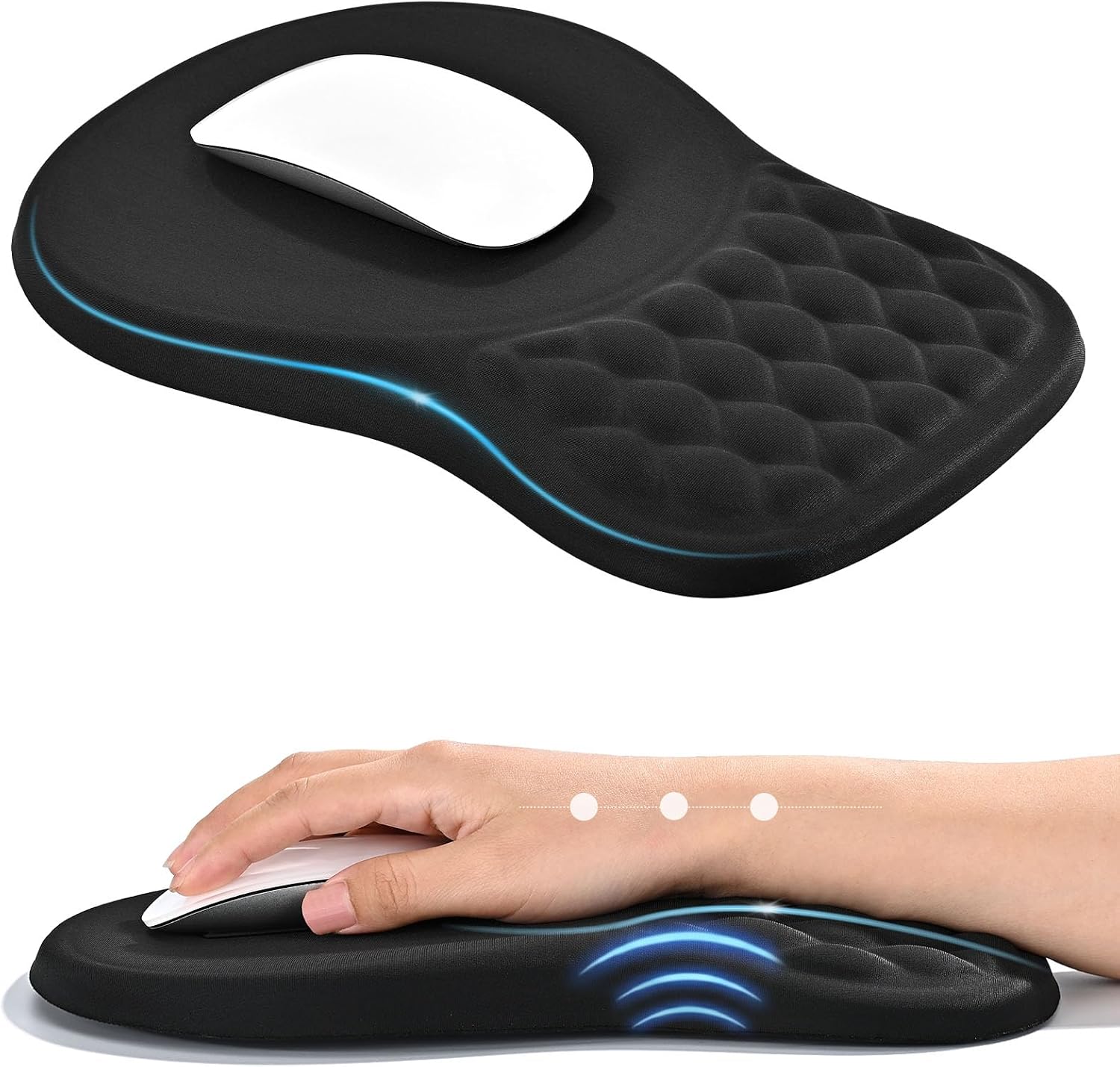 EooCoo Massage Ergonomic Mouse Pad with Dual-Slope Design Wrist Rest