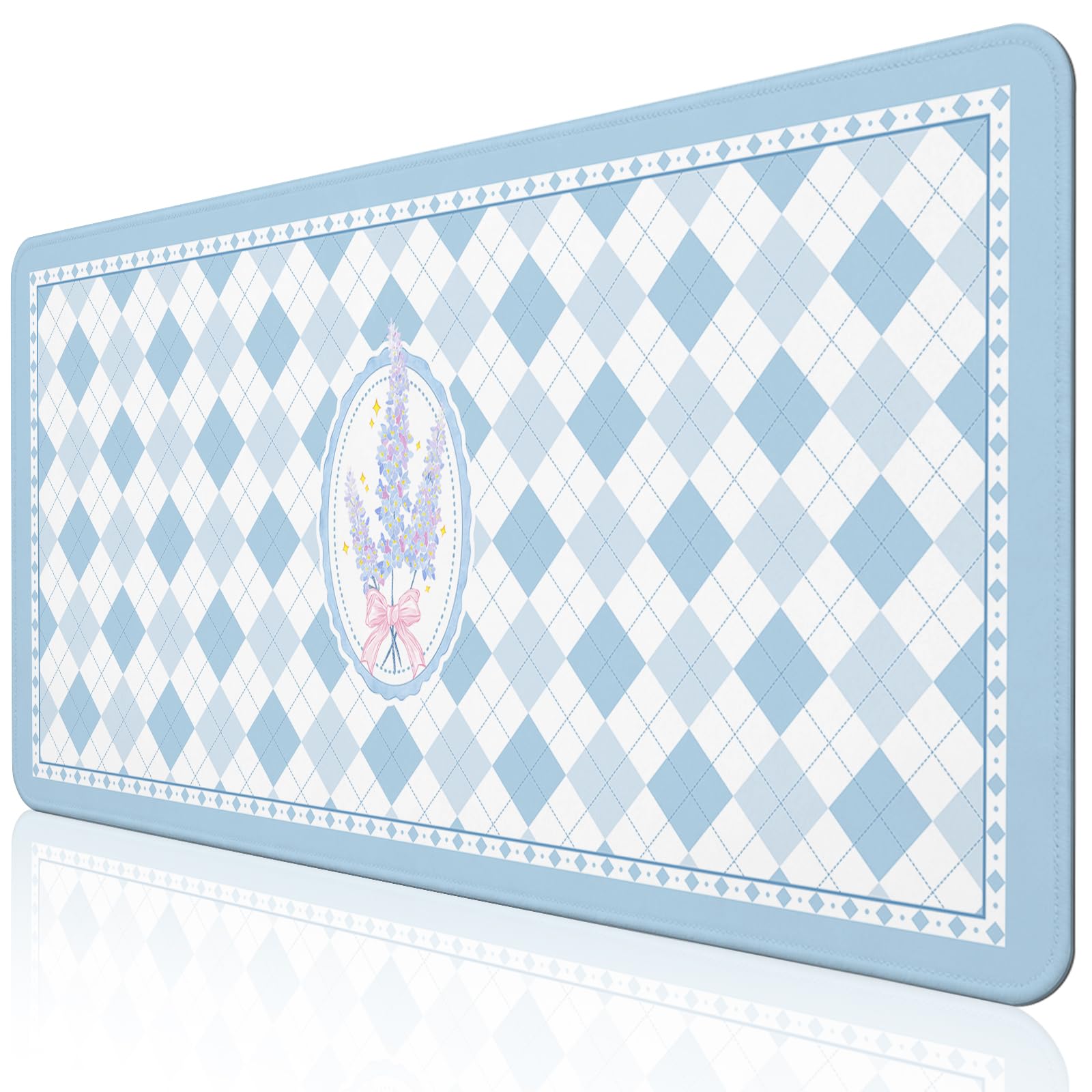 Pink Floral Mouse Pad Large 35.4×15.7 Aesthetic Cute Desk Mat