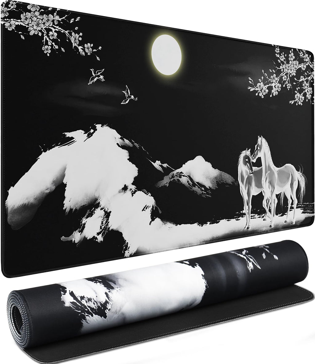 Large Gaming Mouse Pad, Waterproof Extra Large Mousepad with Stitched Edges