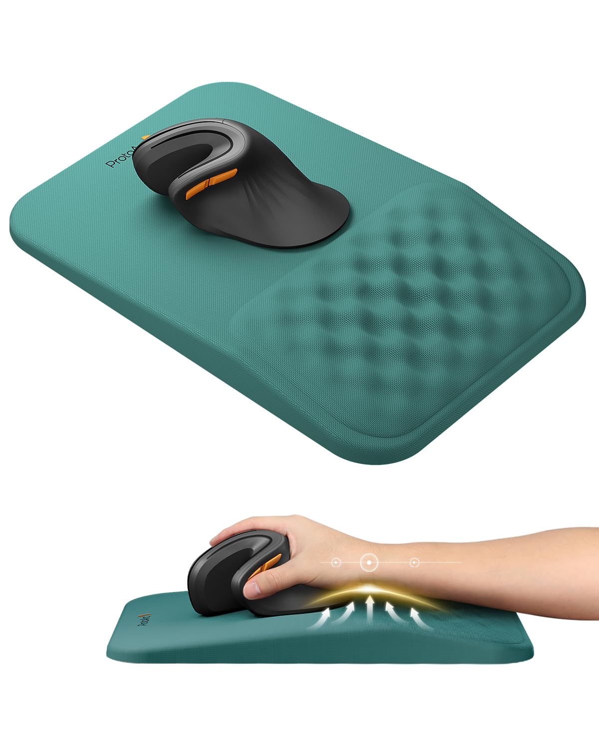 ProtoArc MP50 Ergonomic Mouse Pad with Wrist Support, Lycra Surface, Black