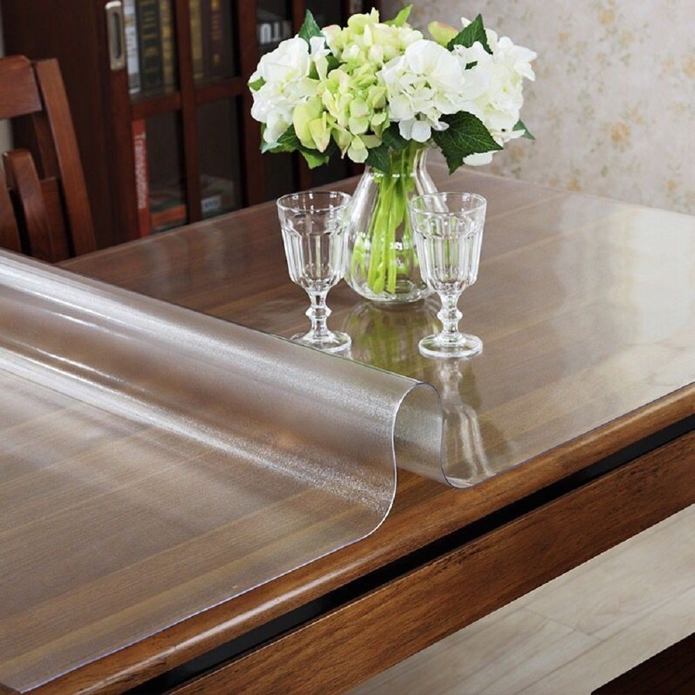 LovePads Clear Desk Mat 16x36 in, 1.5mm Thick Plastic Table Cover Protector
