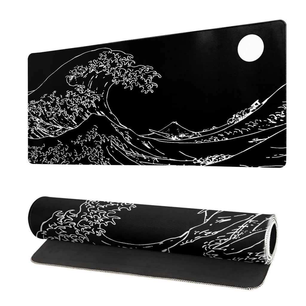 Topographic Contour Extended Big Mouse Pad Large,Gaming Mouse Pad Desk Pad,27.6x11.8 Inch Long Computer Keyboard Mouse Mat Mousepad with 3mm Non-Slip Base and Stitched Edge for Gaming and Office