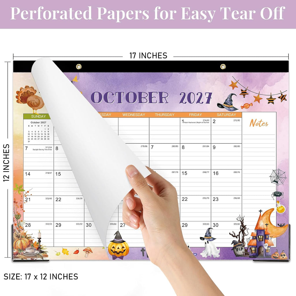 2027 Desk Calendar - 12 Monthly Large Desk/Wall Calendar, 17" x 12"