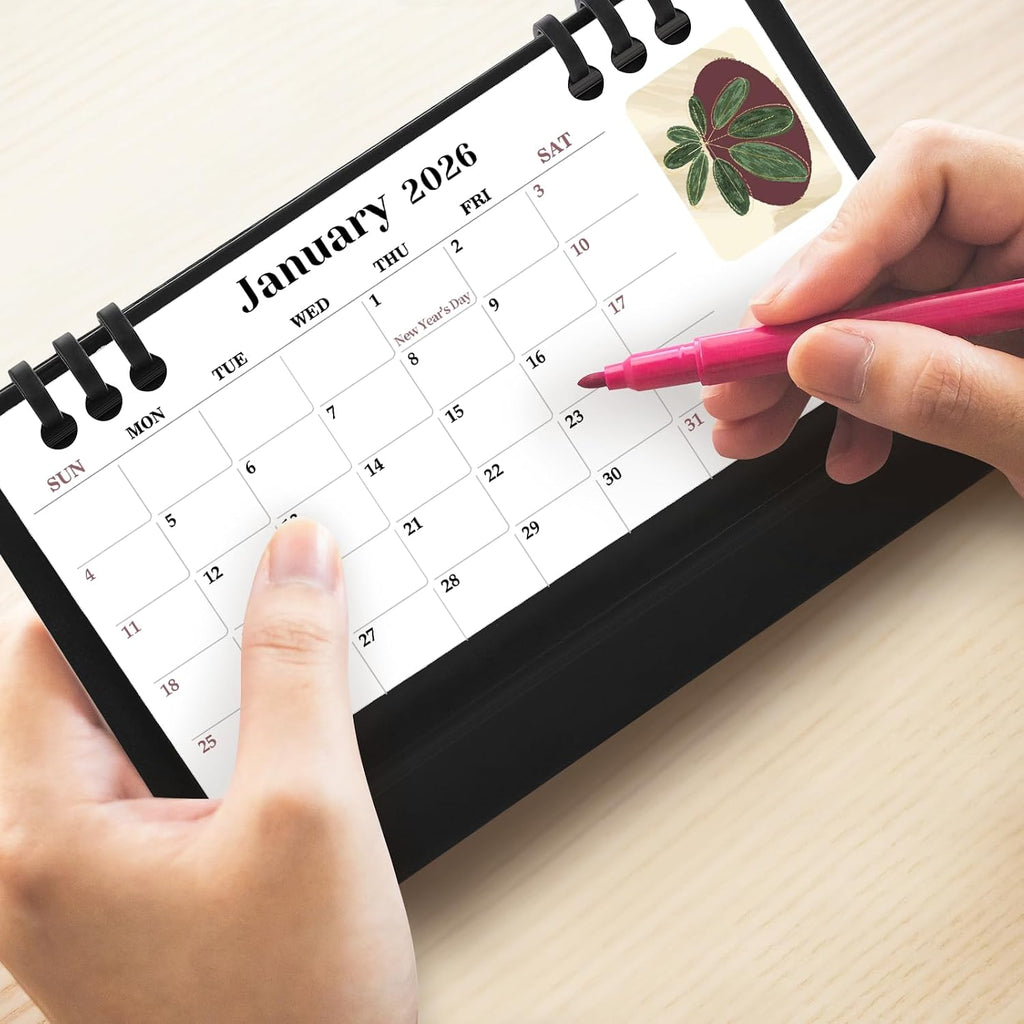 Small Desk Calendar 2026-2027, Desktop Calendar 18 Months - Runs From July 2026 Until Dec. 2027, Mini Standing Flip Calendar for Home, School and Office Supplies, 6.3" x 3.1"