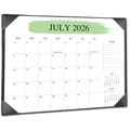 Desk Calendar 2026-2027 with Desktop Mat, 22"x17", Jul 2026-Dec 2027, Black
