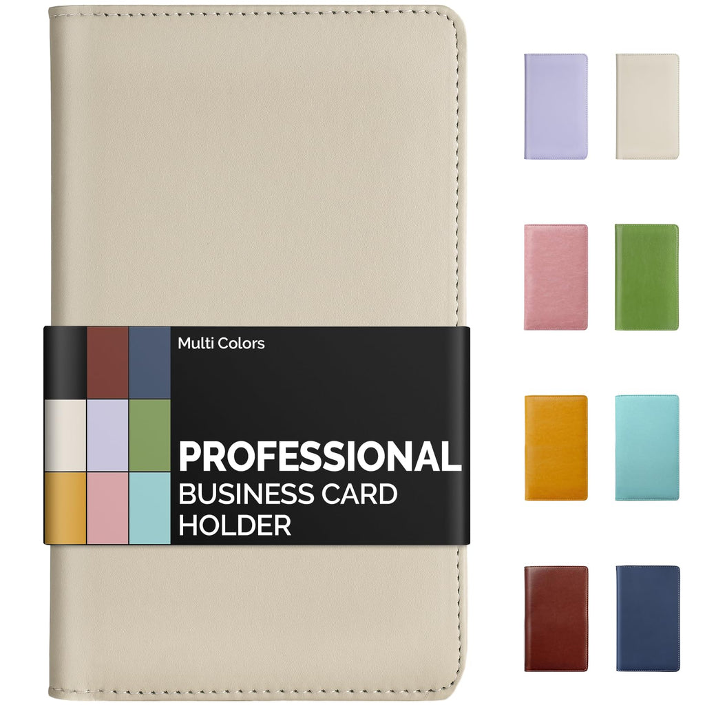 Sooez Leather Professional Business Card Book Holder Organizer for 240 Card