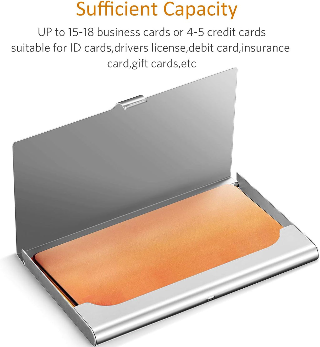 Leinuosen 10 Pcs Business Card Holder Case Metal Business Name CardHolder
