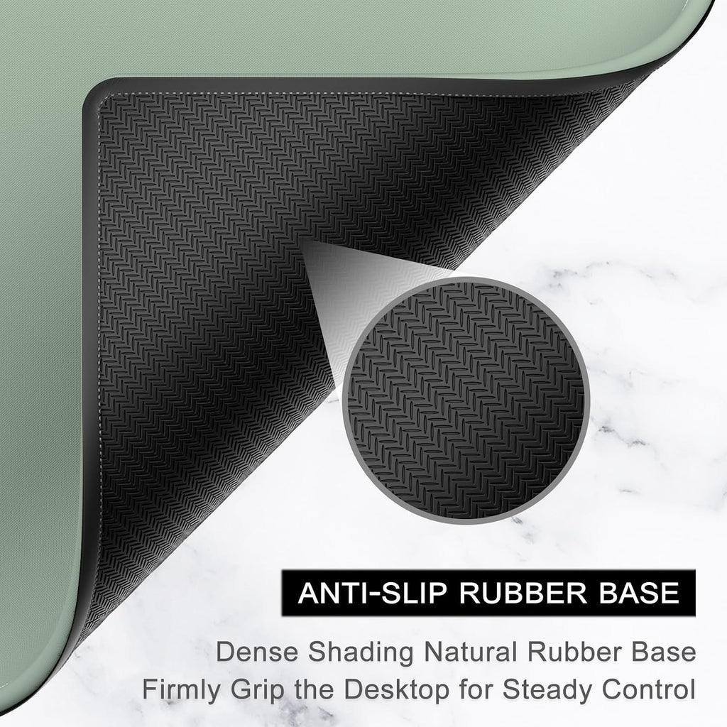 Hsurbtra Mouse Pad, Premium-Textured Square Mousepad 10.2 x 8.3 Inch, Stitched Edge Anti-Slip Waterproof Rubber Pretty Cute Computer Mat for Office Gaming Laptop Women Kids Sage Green