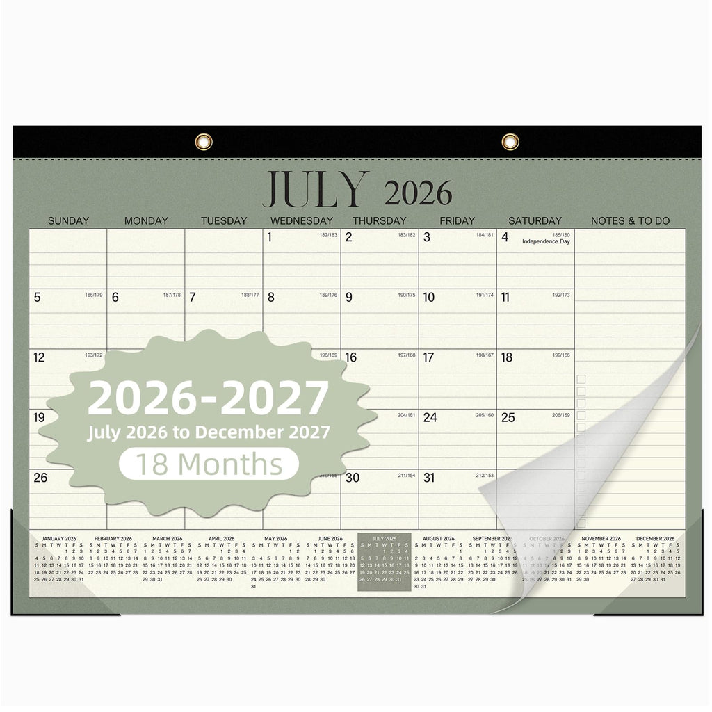 Tcamp Desk Calendar 2026-2027, Large Desktop/Wall Monthly Calendar