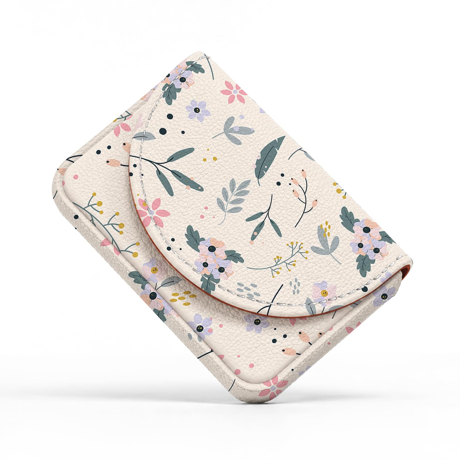 Business Card Holder，PU Leather Business Card Case Wallet White