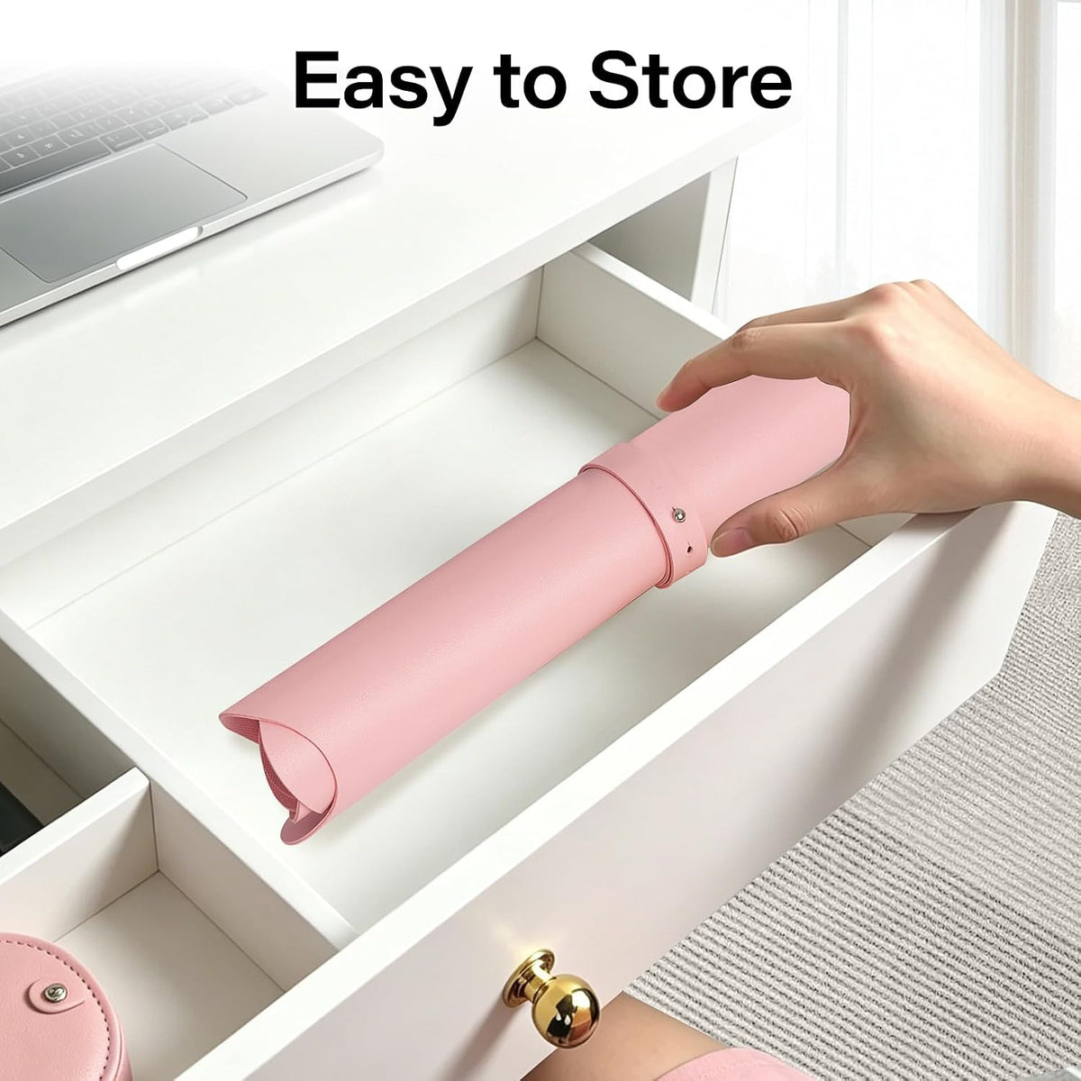 Scalloped Computer Desk Mat for Protection, 31.5 x 15.7 in, Pink