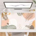QIYI PU Leather Large Mouse Pad, Waterproof Desk Mat, 31.5" x 15.7", Peony