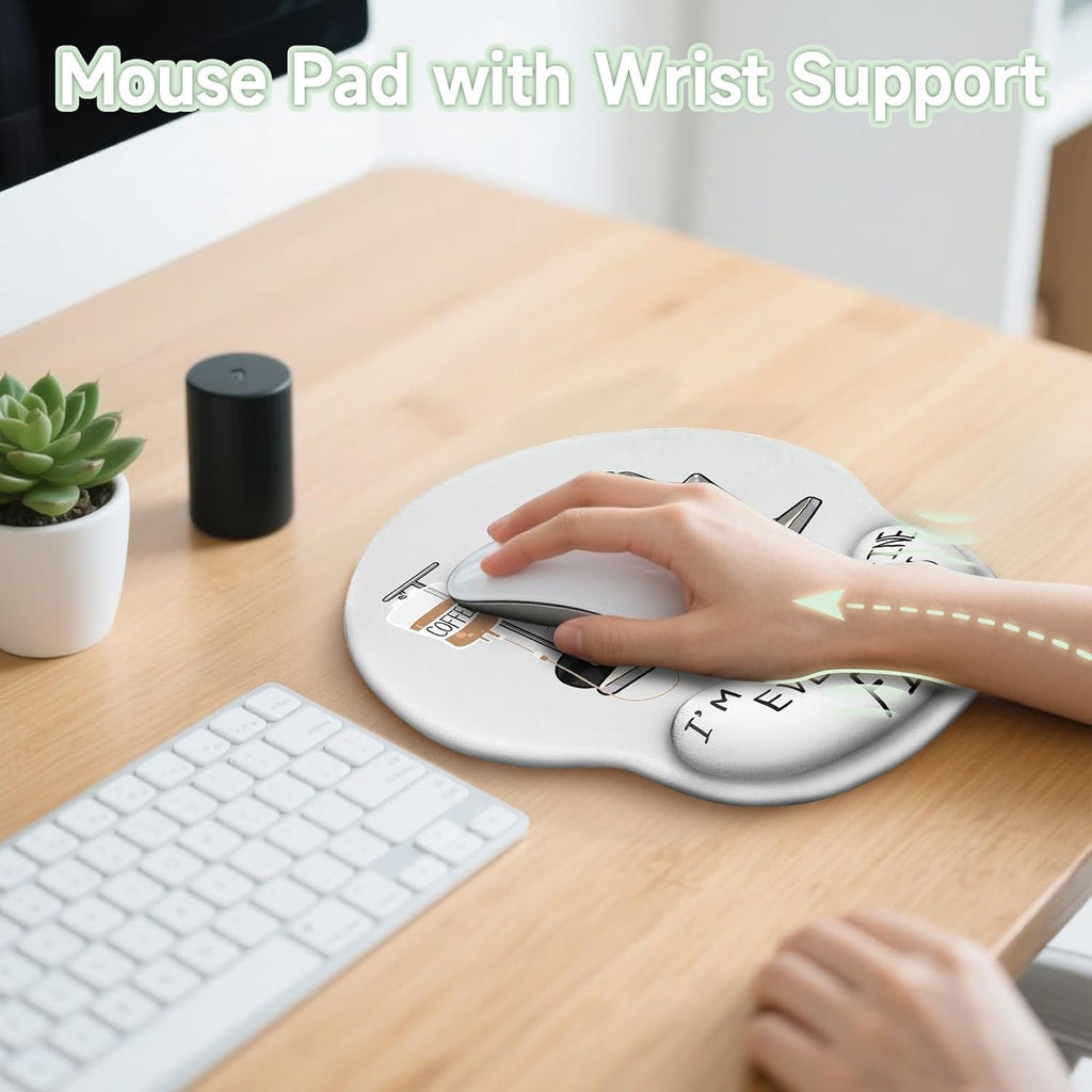 LIMKRIAN Funny Ergonomic Mouse Pad with Wrist Rest, Cat Desk Decor Gifts