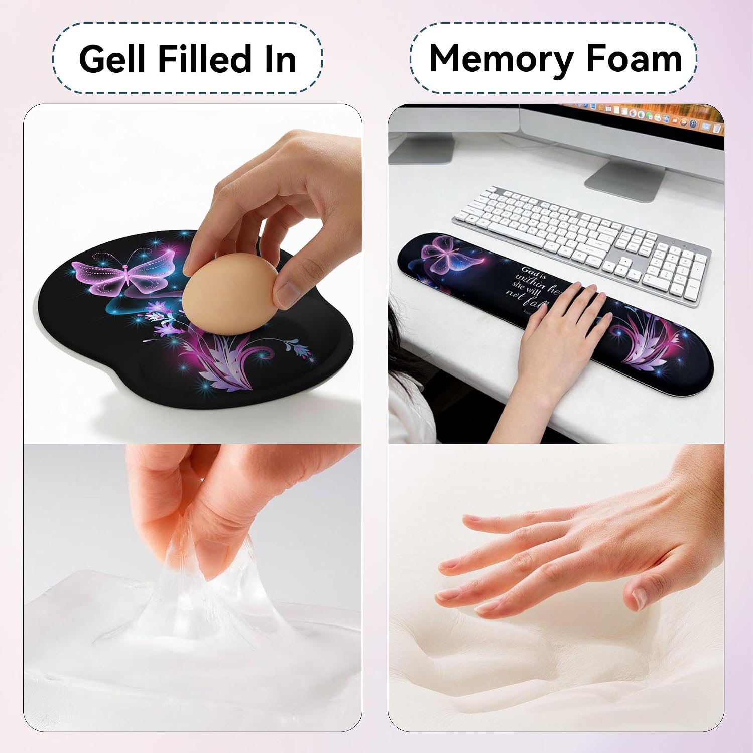 Desk Mat Set Keyboard and Mouse Pad with Wrist Rest Support