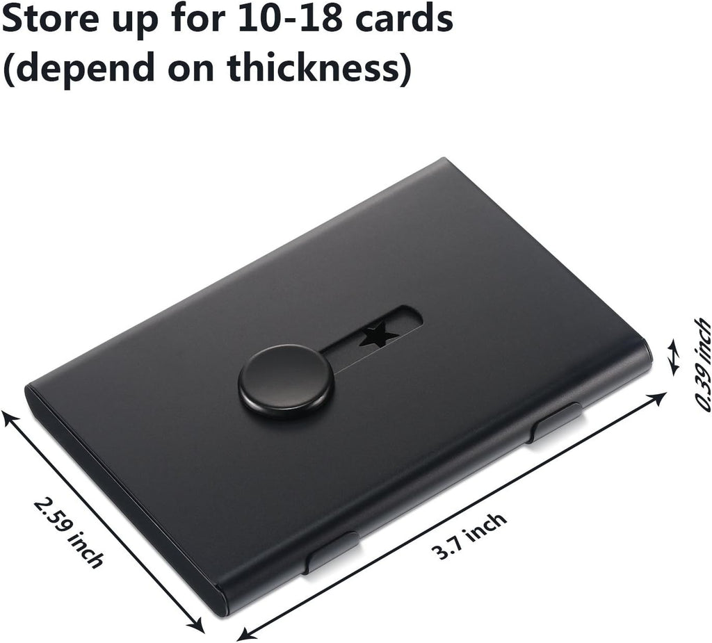 Tatuo 2 Pcs Business Card Holder Stainless Steel, Black/Gray