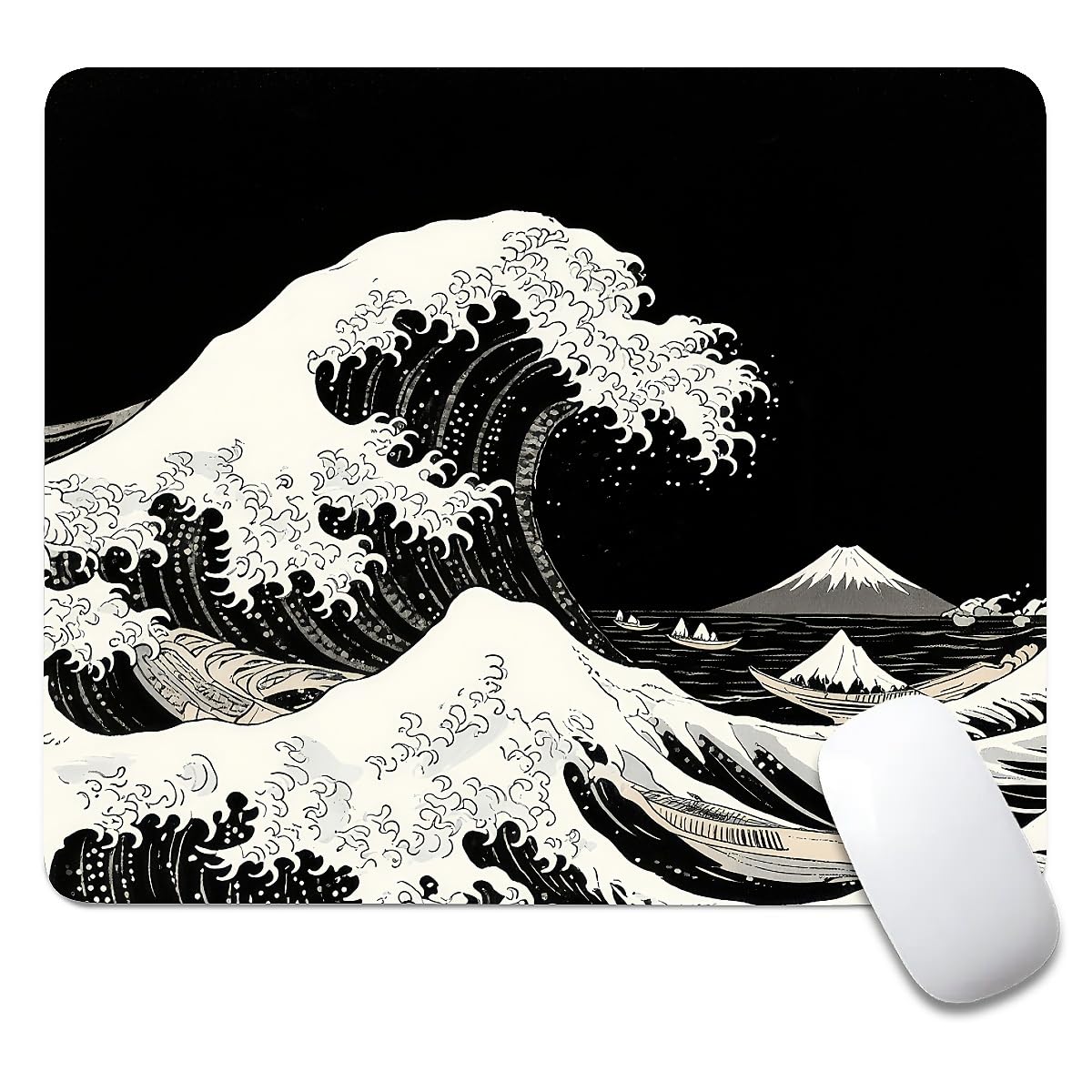 Beach Sunset Mouse Pad,Cute Mouse pad,Custom Small Mouse Pads with Designs,Portable Office Non-Slip Rubber Base Wireless Mouse Pad for Laptop