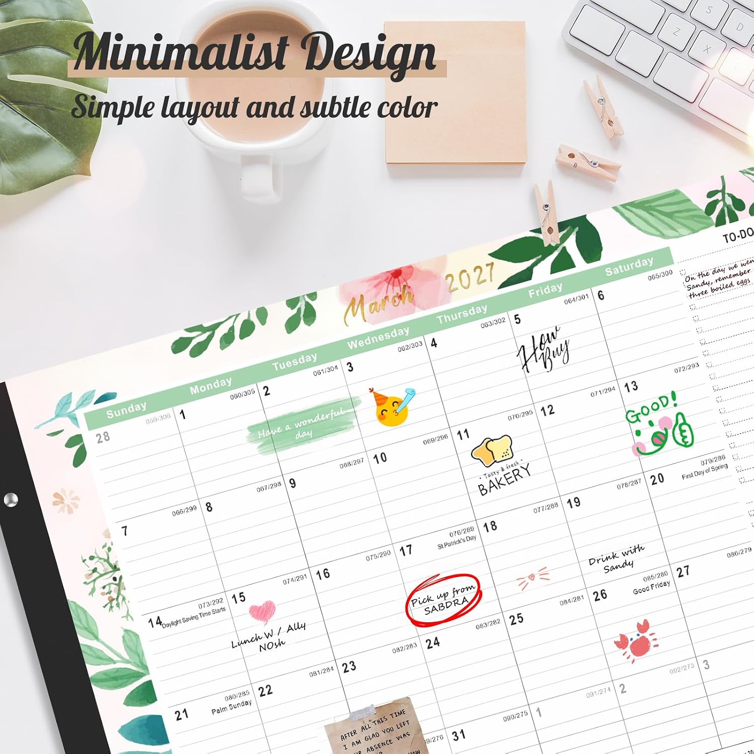 Large Desk Calendar 2026-2027,Jul 2026-Dec 2027,Gannyfer 18-Month Calendar