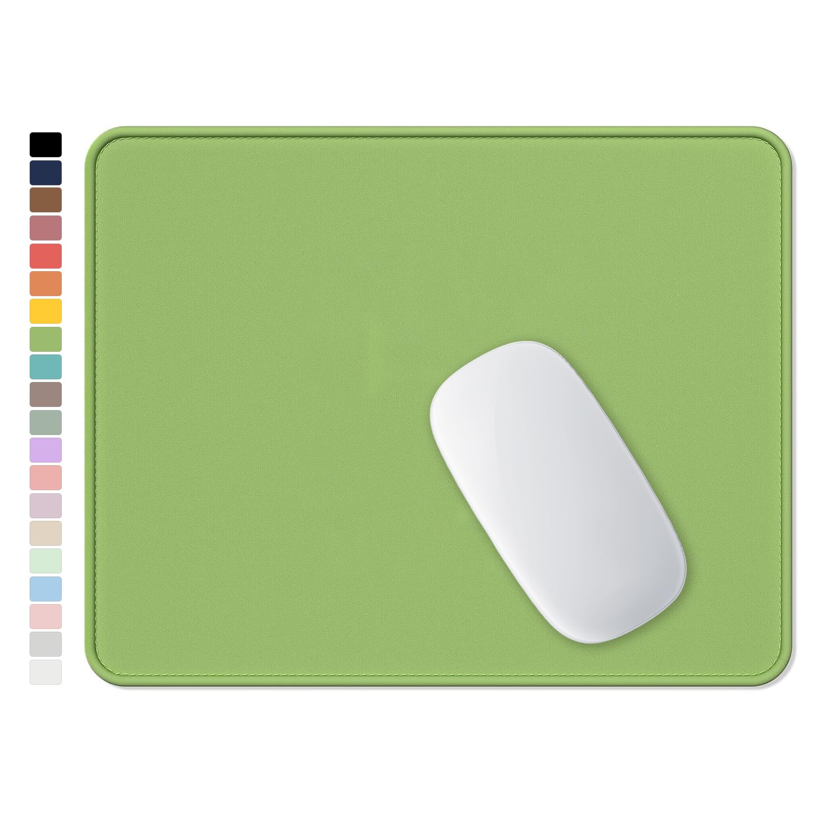 Hsurbtra Mouse Pad, Premium-Textured Square Mousepad 10.2 x 8.3 Inch, Stitched Edge Anti-Slip Waterproof Rubber Pretty Cute Computer Mat for Office Gaming Laptop Women Kids Sage Green