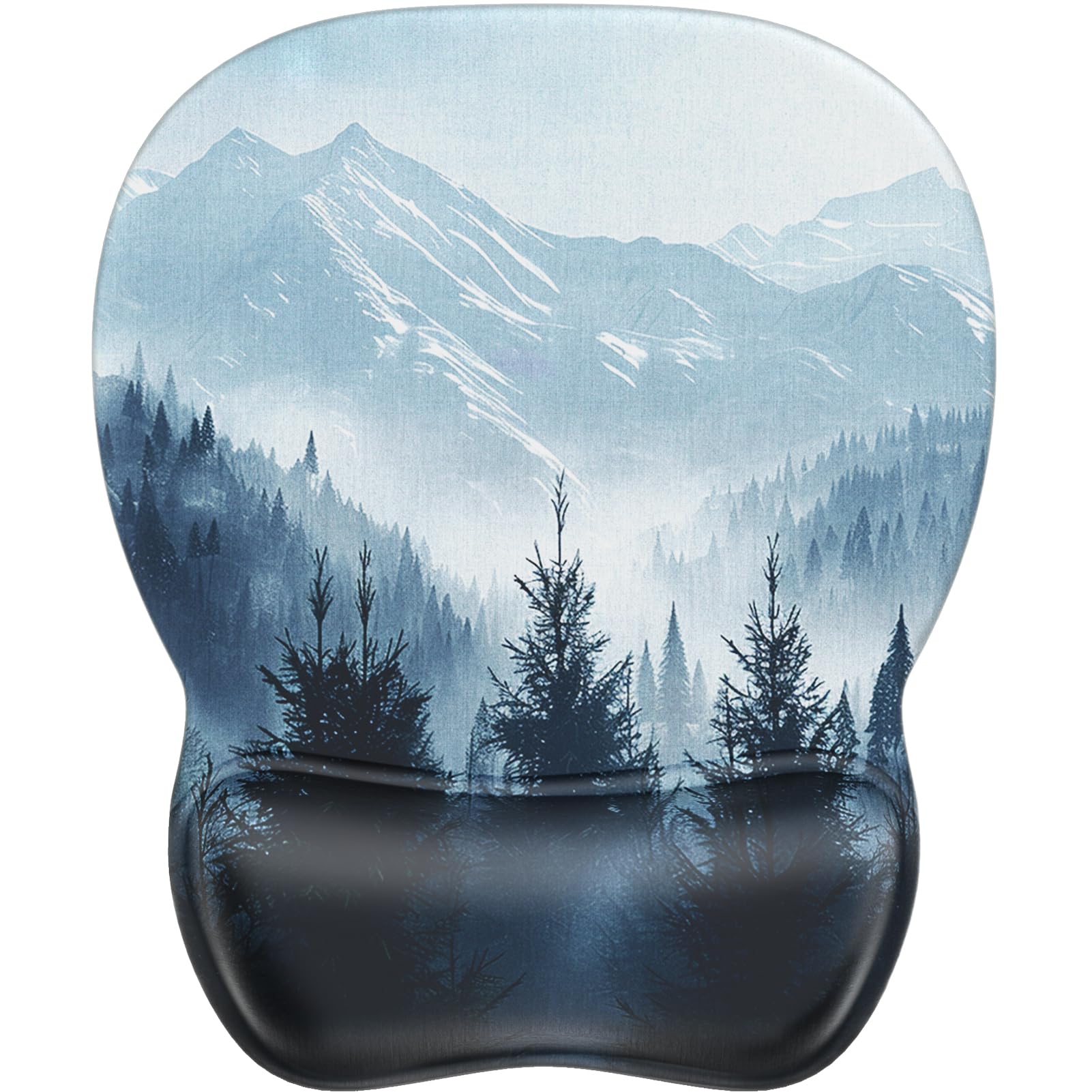 MROCO Ergonomic Mouse Pad with Gel Wrist Rest, 9.4 x 8.1 in, Black