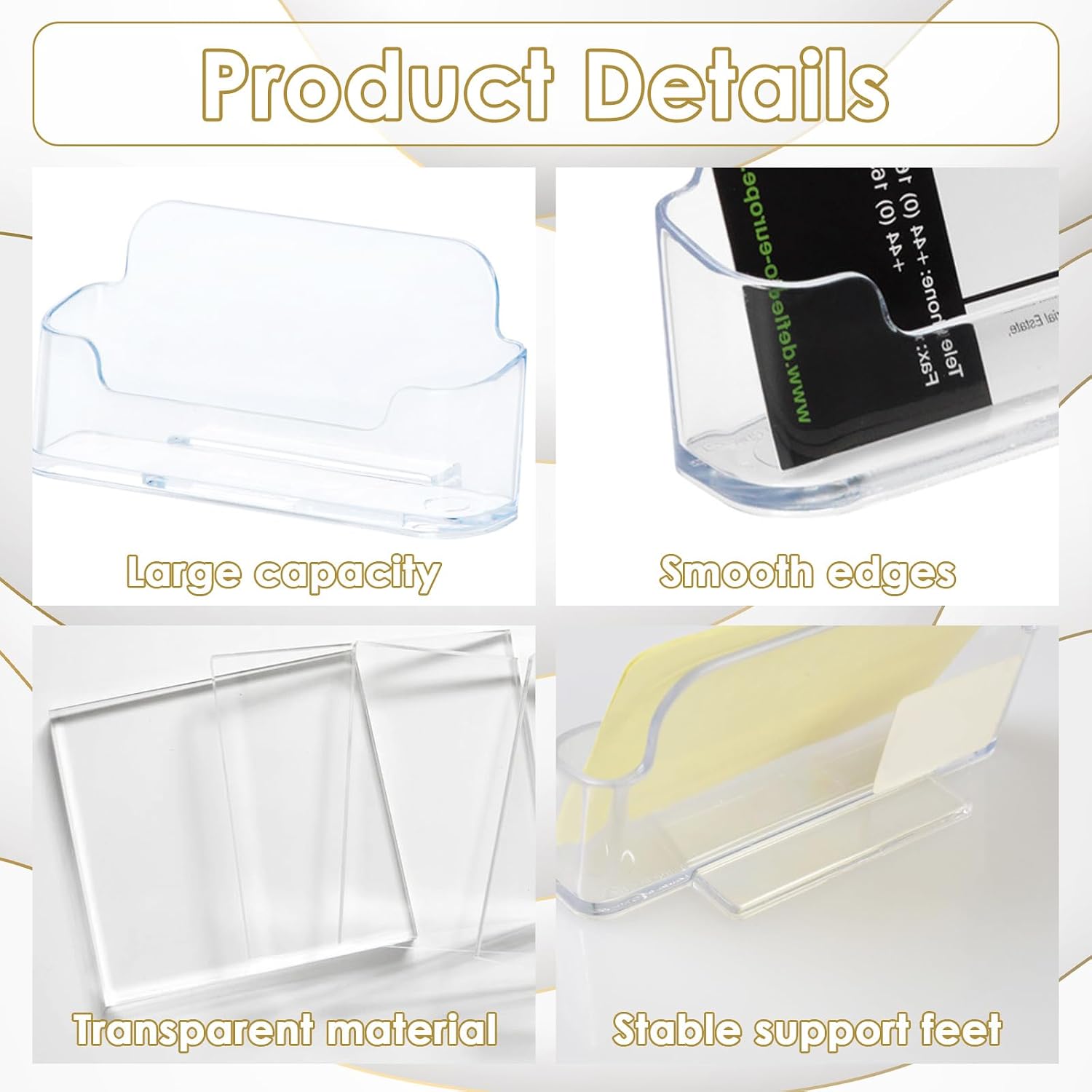60 Pack Acrylic Business Card Holder Clear Plastic Business Cards