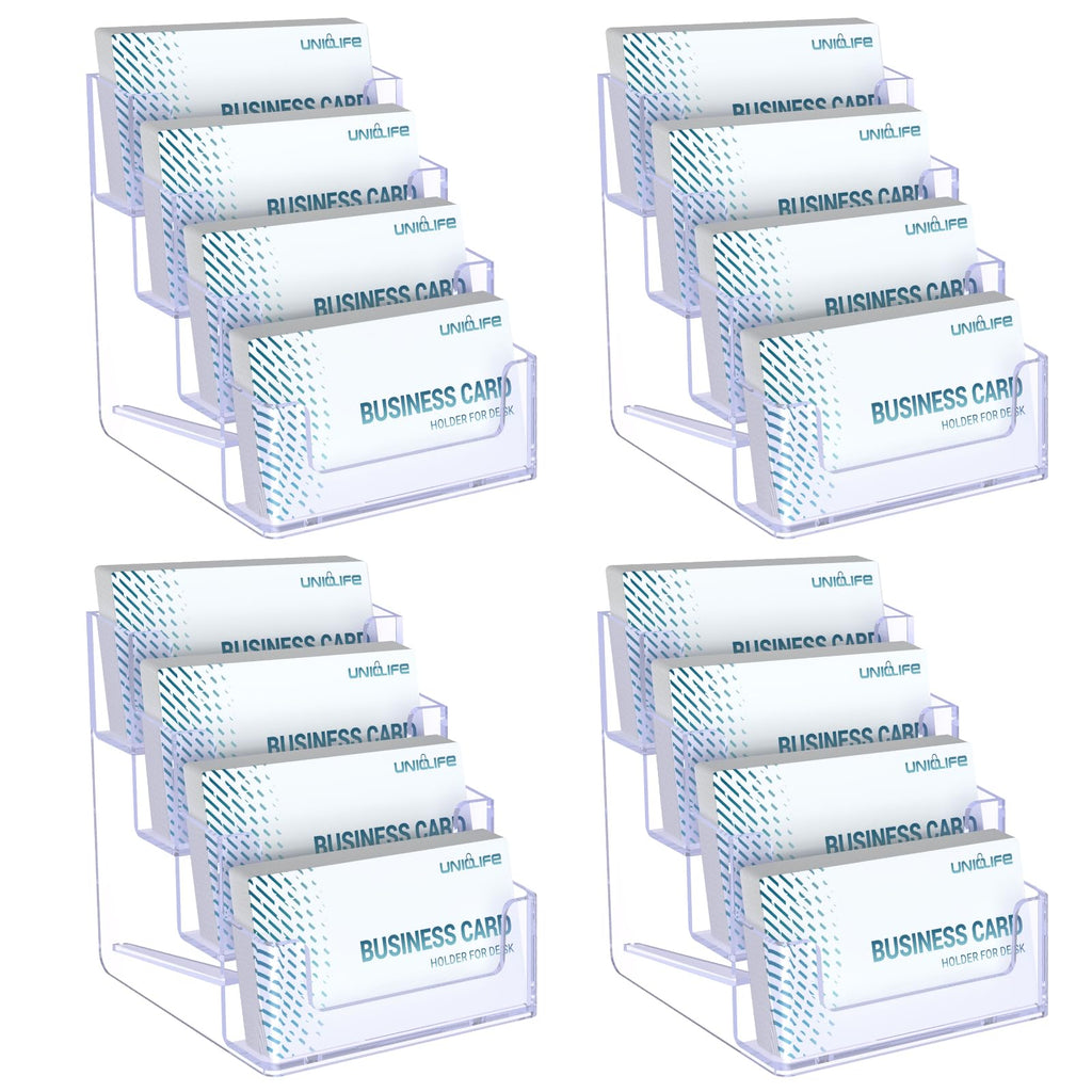 Uniclife 2 Pack Acrylic Business Card Holder for Desk, 120 Card Capacity