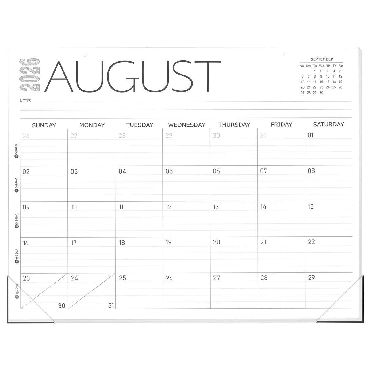 GuassLee Desk Calendar 2026-2027, 19 Months (Jun 2026-Dec 2027), 14" x 11"