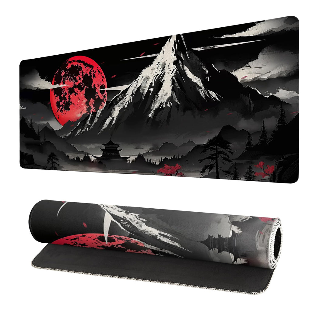 Japanese Mouse Pad, Large Japanese Desk Mat, XL Anime Gaming Keyboard Mat, Non-Slip Rubber Base, Big Extended Desk Protector for Home Office, 31.5”x11.8”
