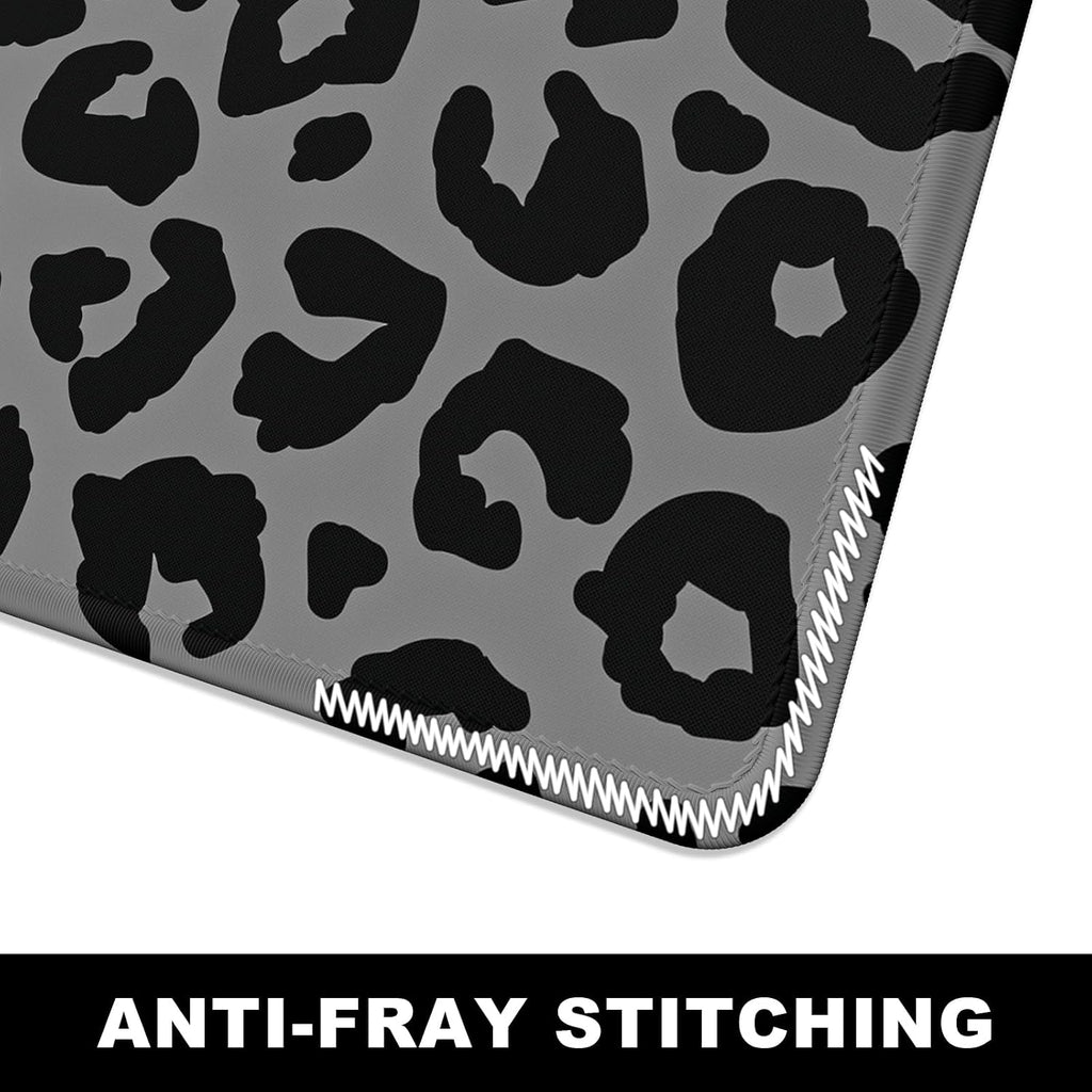 BOSOBO Extended Gaming Desk Mat, XXL Full Cover 31.5 x 11.8 Inches, Black Leopard Print
