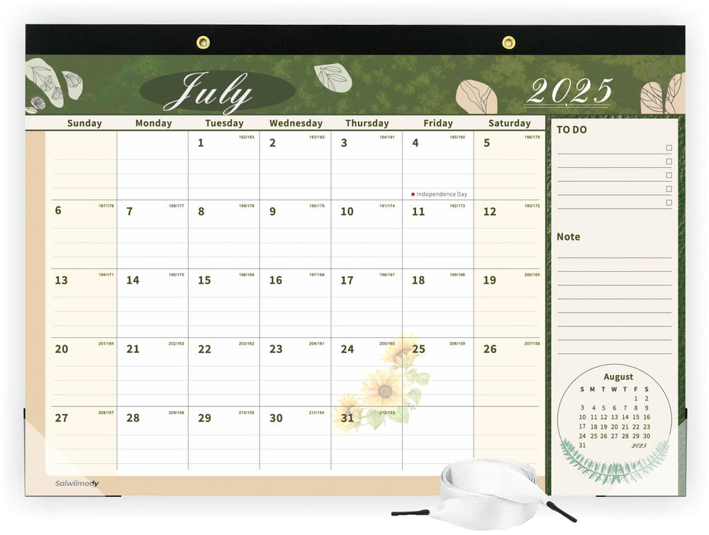 Desk Calendar 2026 with Clear Waterproof Cover 17 x 12 inch 18 Months Wall Calendar Runs from Jul. 2025 to Dec. 2026 School Year Calendar for Schedule Organization Monthly Planner, Pink