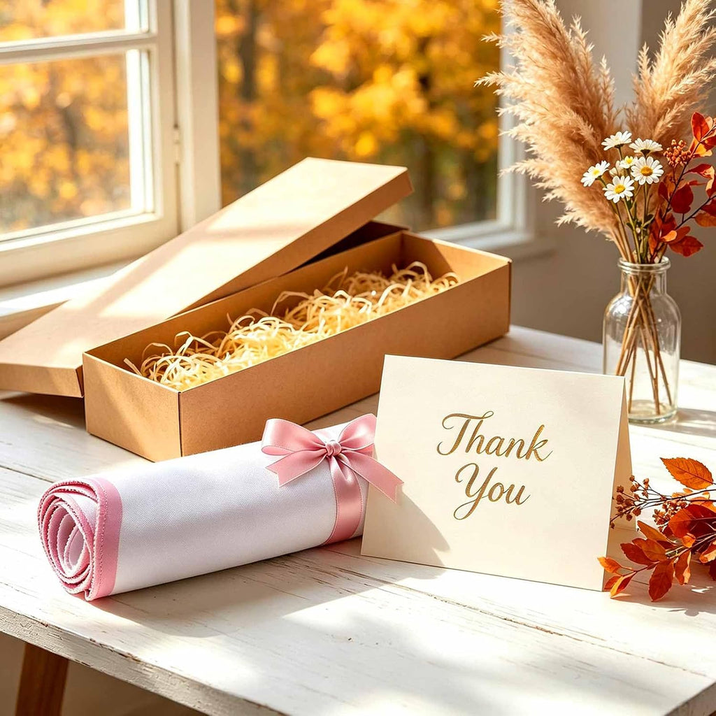 yuboo Scalloped Pink Fall Desk Mat, 31"×15.7" Rubber Desk Pad Gifts