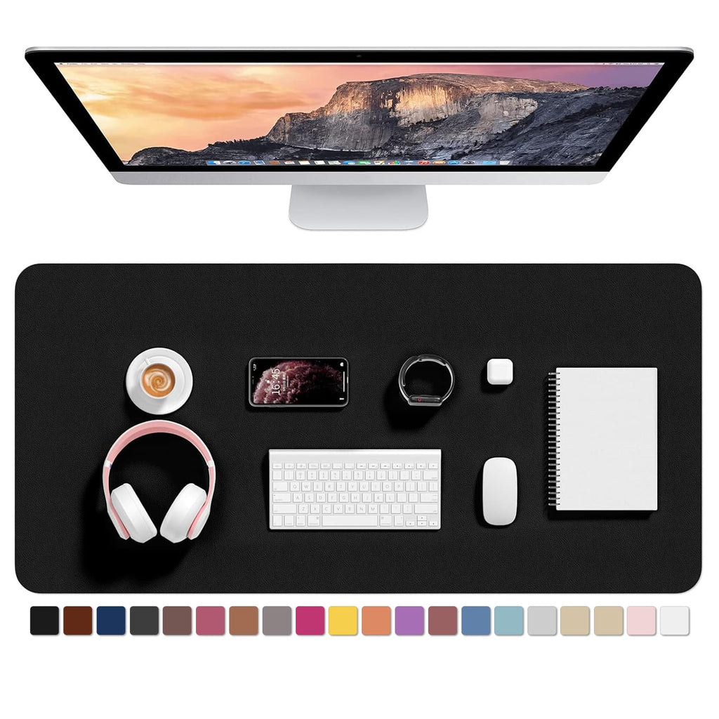 Hsurbtra Desk Pad, 30" x 14" PU Leather Desk Mat, XL Extended Mouse Pad, Waterproof Desktop Blotter Protector, Non-Slip Ultra Thin Large Laptop Keyboard Writing Mat for Office Home, Pink