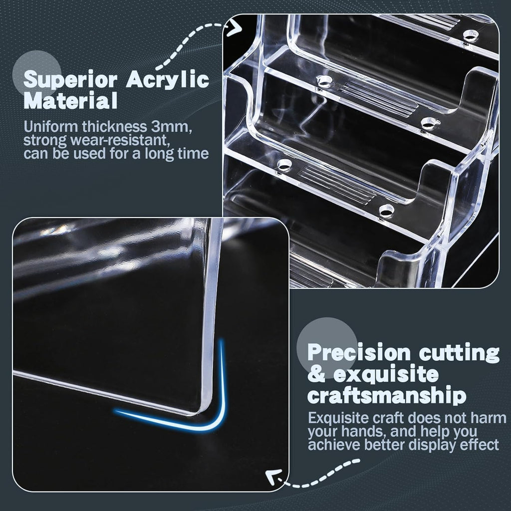 xydstay Acrylic 4-Tier Business Card Holder for Desk with 4 Pockets, 2 Pack