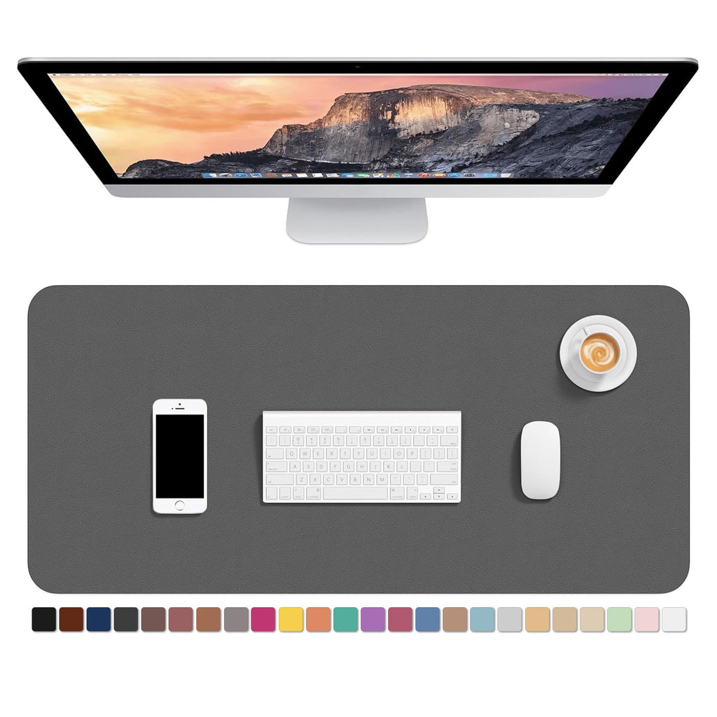 Hsurbtra Desk Pad, 30" x 14" PU Leather Desk Mat, XL Extended Mouse Pad, Waterproof Desktop Blotter Protector, Non-Slip Ultra Thin Large Laptop Keyboard Writing Mat for Office Home, Pink