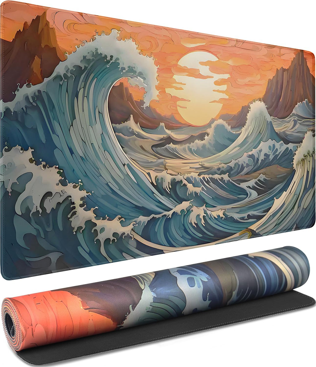 Large Gaming Mouse Pad, Waterproof Extra Large Mousepad with Stitched Edges